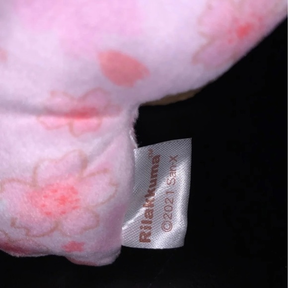 New Rilakkuma & Korilakkuma small Cherry Blossom Cushion Keychain from Japan - Picture 2 of 5